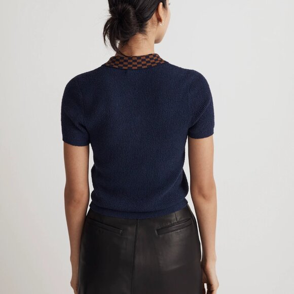 Madewell Bouclé Sweater Polo Tee - Picture 3 of 6